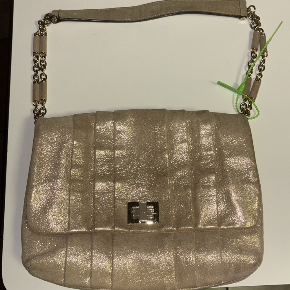 Anya Hindmarch Elegant Beige/gold Shoulder Bag is a show stopper!